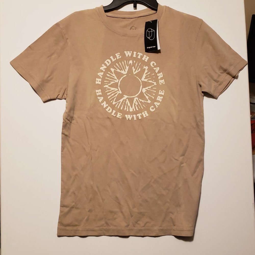 Adult Botanical Dyed Short Sleeve T-Shirt - Original Use Tan/Sun Print
